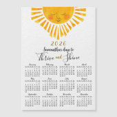 2026 Magnetische Kalender Schattige Zon Inspireren (Voorkant)