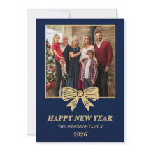 2026 Marine & Goud Boog Familie Nieuwjaarsfoto