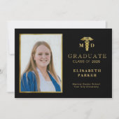 2026 Medische school MD gouden foto afstuderen Aankondiging (Voorkant)