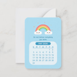 2026 Mei Maandelijkse Cute Kawaii Motiverende Kale Notitiekaartje
