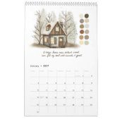 2026 Met de Hand Geschilderde Kunst met Maandelijk Kalender (Jan 2027)