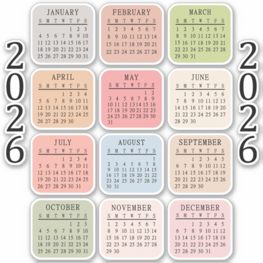 2026 Micro Agenda Bujo Planner  Sticker (Voorkant)