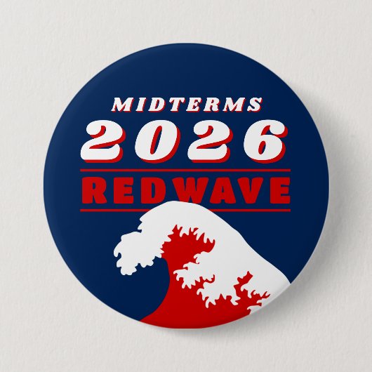 2026 Midterms RED WAVE Ronde Button 7,6 Cm (Voorkant)