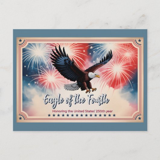 2026 Mini Calendar Firework, "Eagle of the Fourth" Briefkaart (Voorkant)