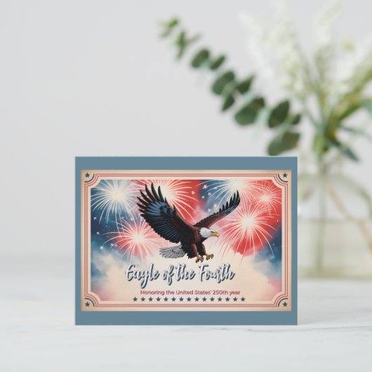 2026 Mini Calendar Firework, "Eagle of the Fourth" Briefkaart (Staand voorkant)