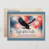 2026 Mini Kalender Vuurwerk, "Eagle of the Fourth" Briefkaart (Voorkant / Achterkant)