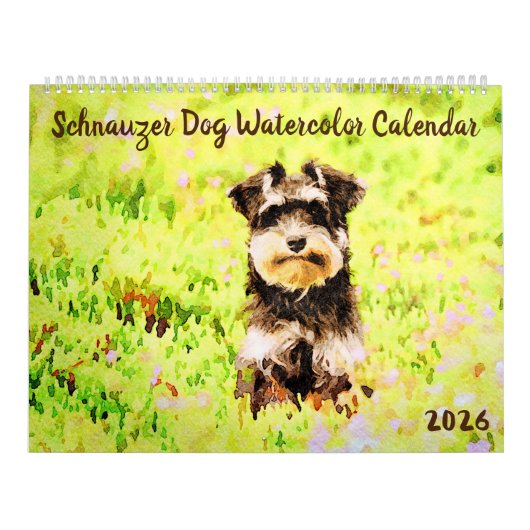 2026 Miniature Schnauzer Hond Moeder Eigenaar Lief Kalender (Hoes)