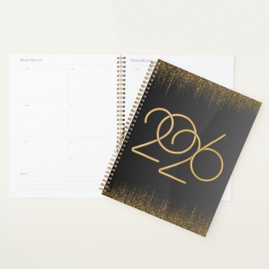 2026 Minimal Black & Gold Planner Cover  (Display)
