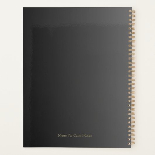 2026 Minimal Black & Gold Planner Cover  (Achterkant)
