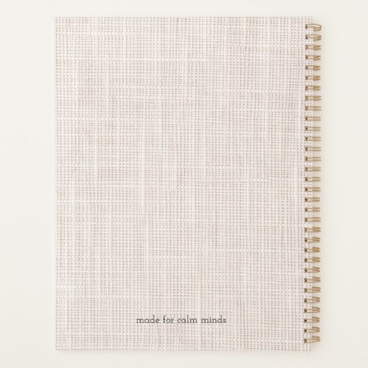 2026 Minimal Linen Planner Cover (Achterkant)