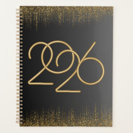 2026 Minimal Zwart & Goud Planner Hoesje