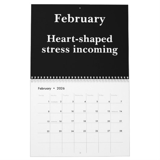 2026 Minimalist Funny Office Kalender (Feb 2026)