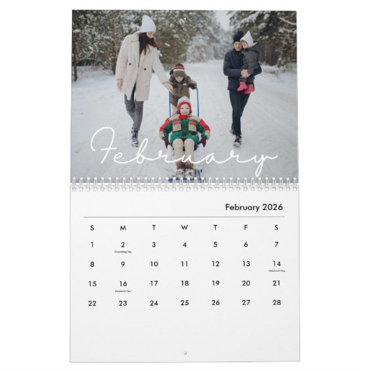 2026 Minimalist Script Custom Photo Kalender (Feb 2026)