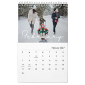 2026 Minimalist Script Custom Photo Kalender (Feb 2027)