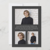 2026 Modern Charcoal & Warm Gold Graduation Kaart (Achterkant)