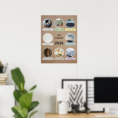 2026 Modern Circle Photo Vision Board Poster (Thuiskantoor)