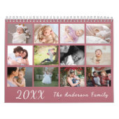 2026 Modern Family Photo Calendar – Pink Kalender (Hoes)