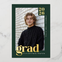 2026 Modern Groen 4 Foto Afstuderen Goud