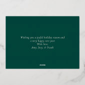 2026 Modern Minimal Photopop Teal Typography Folie Feestdagenkaart (Achterkant)