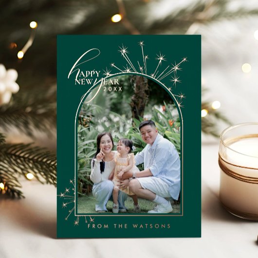 2026 Modern Minimal Photopop Teal Typography Folie Feestdagenkaart