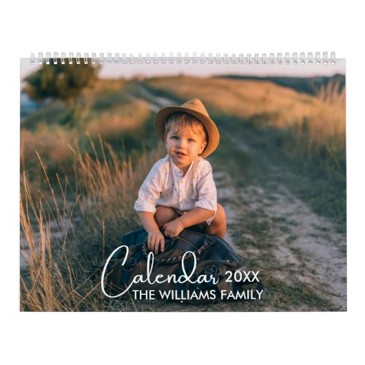 2026 Moderne aangepaste foto Creëer uw eigen famil Kalender (Hoes)