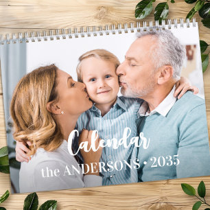 2026 Moderne aangepaste foto Creëer uw eigen famil Kalender
