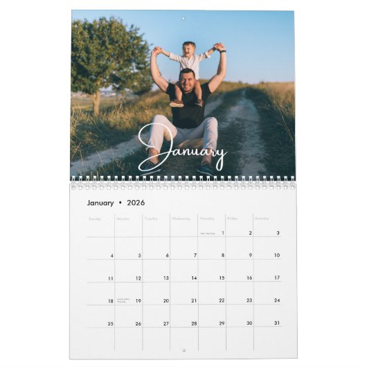 2026 Moderne aangepaste foto Creëer uw eigen famil Kalender (Jan 2026)
