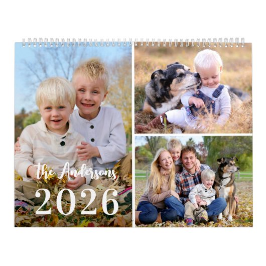 2026 Moderne Eenvoudige Aangepaste Fotocollage Nie Kalender (Hoes)