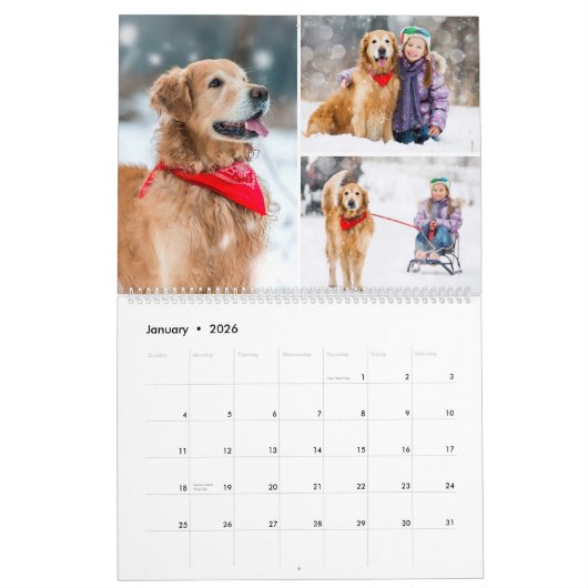 2026 Moderne Eenvoudige Aangepaste Fotocollage Nie Kalender (Jan 2026)