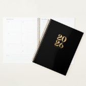 2026 Moderne Elegante Faux Gold Folie Glitter Planner (Display)