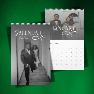 2026 Moderne Elegante Huwelijksfoto Nieuwgehuwden Kalender