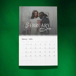 2026 Moderne Elegante Trouwfoto Nieuwgehuwden Cale Kalender