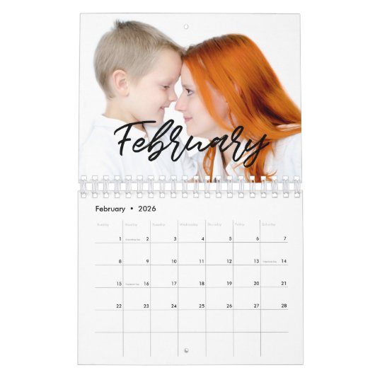 2026 Moderne familie fotokalender Kalender (Feb 2026)