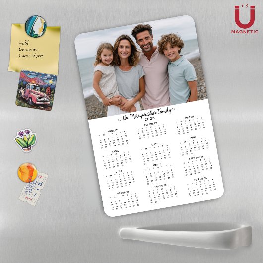 2026 Moderne gepersonaliseerde fotokalender Magneet