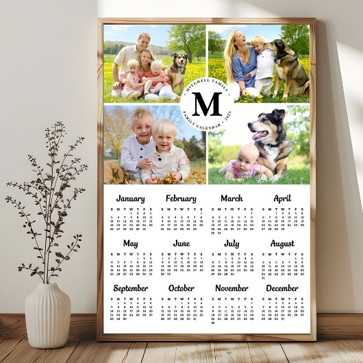 2026 Moderne Gezinsfoto Collage Aangepaste Agenda Poster