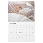 2026 Moderne Gezinsfotokalender – Roze & wit Kalender (Mar 2027)