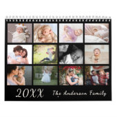 2026 Moderne Gezinsfotokalender – zwart & wit Kalender (Hoes)