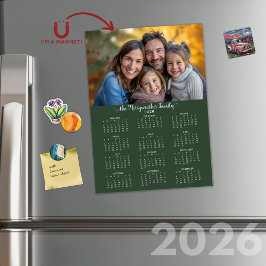 2026 Moderne Groene Vakantie Fotokalender