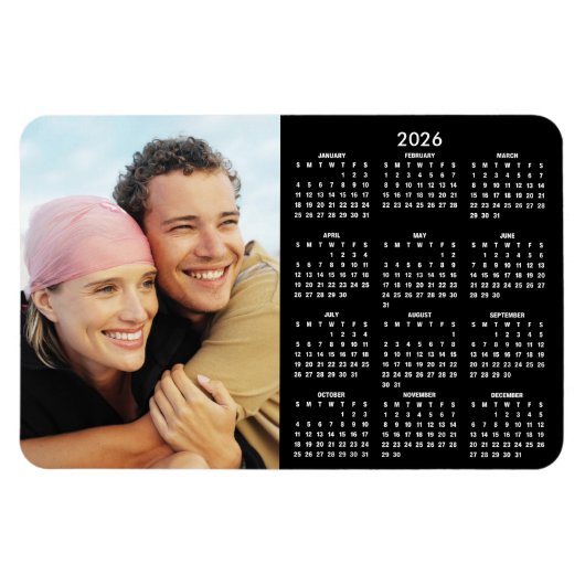 2026 Moderne Kalender Foto Magneet (Horizontaal)