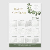 2026 Moderne Krans Uw Logo hier Kalender groen (Voorkant)
