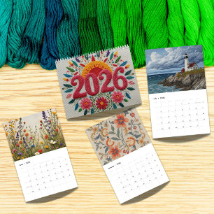 2026 Moderne Kruissteek Kunst Esthetisch Kalender
