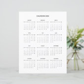 2026 Moderne minimalistische printbare kalender in (Staand voorkant)