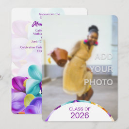 2026 Moderne Stijlvolle Afstudeerfoto Uitnodiging