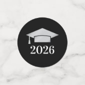 2026 Moderne Zilveren Aangepaste Foto Afstudeerfee Confetti (Kleine voorkant)