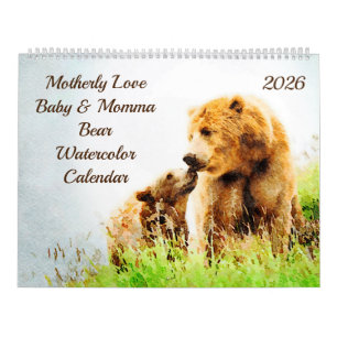 2026 Moeder Liefde Baby Moeders Beertjes Waterverf Kalender