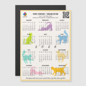 2026 Monthly Calendar Pastel Playful Cat Magnet (Voorkant / Achterkant)