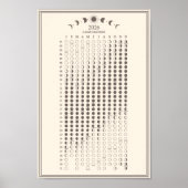2026 Moon Phase Lunar Cycles Calendar Minimalist Poster (Voorkant)