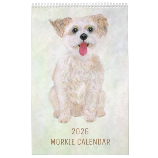 2026 Morkie-hondenkalender Kalender (Hoes)