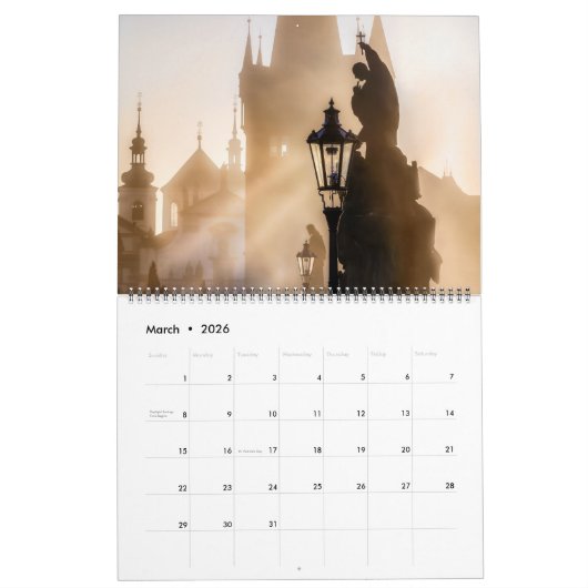2026 Morning in the Prague Calendar Kalender (Mar 2026)