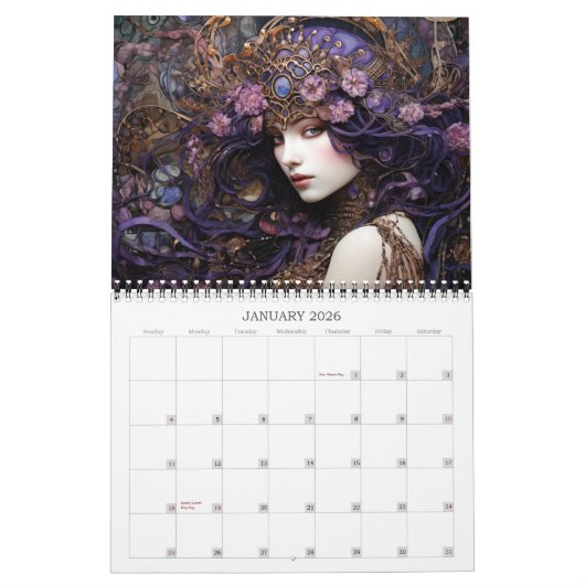 2026 Mystieke Muzen Fantasy Art Kalender (Jan 2026)